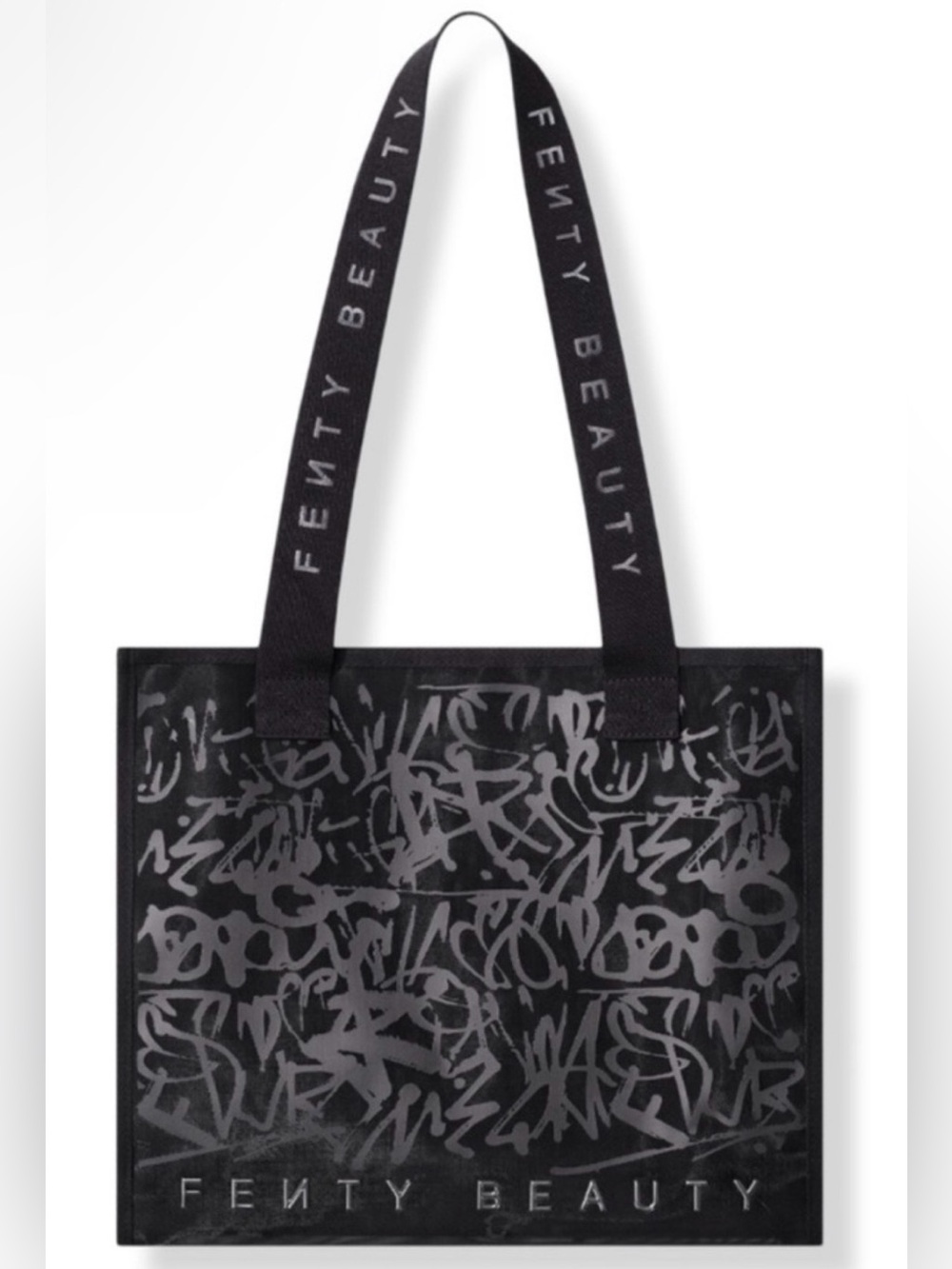 Fenty Beauty Black Graffiti Tote Bag 14”x12”